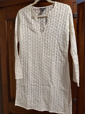 white eyelet coverup